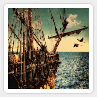 Sailing The Ocean On A Tall Ship Sticker